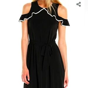 Ivanka Trump unique Timeless Ruffle black dress Size XL